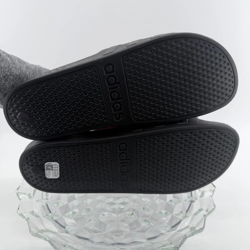 adidas Adilette Aqua Slides‎ Core Black Mens 13 Womens 14 F35550 Sandals NEW
